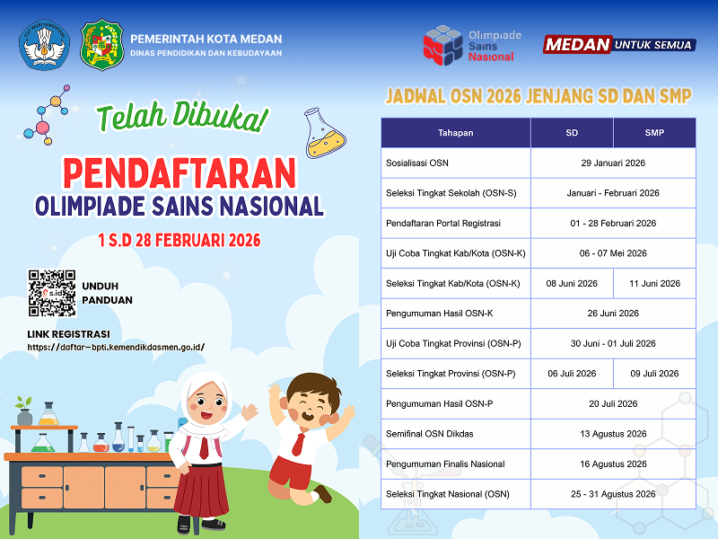 Pendaftaran Olimpiade Sains Nasional (OSN) Jenjang SD/MI/Sederajat dan SMP/MTs/Sederajat Tahun 2026